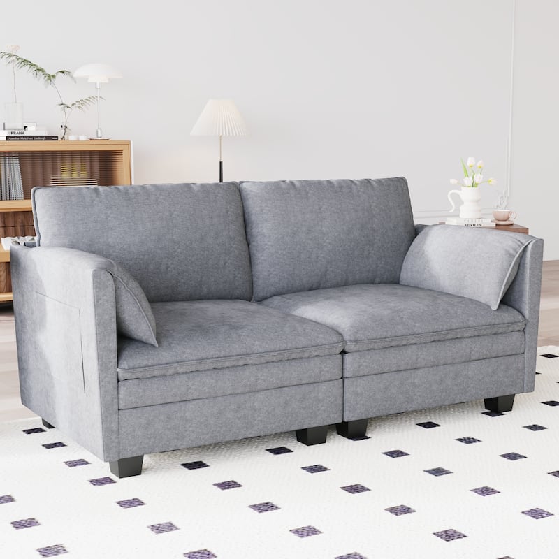 Christopher Knight Home - Sophia Mid-Century Modern Loveseat Sofa - Gray