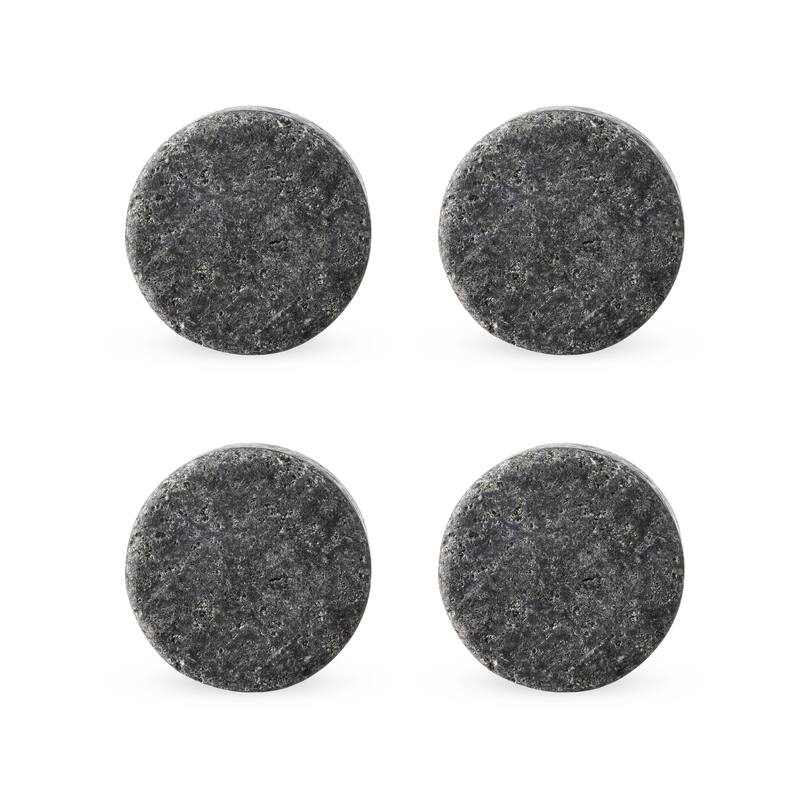 True Glacier Rocks, Black Granite Drink Chillers, Set of 6 Ice Cocktail Rocks, Bar Accessories