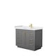 preview thumbnail 74 of 168, Miranda Single Vanity Set, Cultured Marble Top, No Mirror 42-Inch Single - Dark Gray, Gold Trim, White Cultured Marble Top