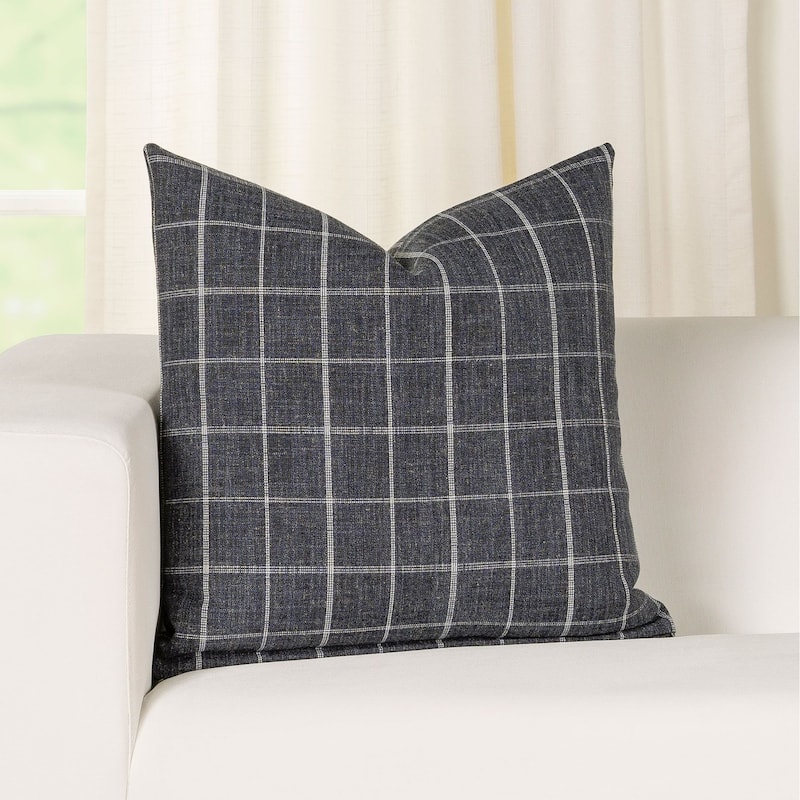 Sterlington Plaid Throw Pillow - 16 x 16 - Denim