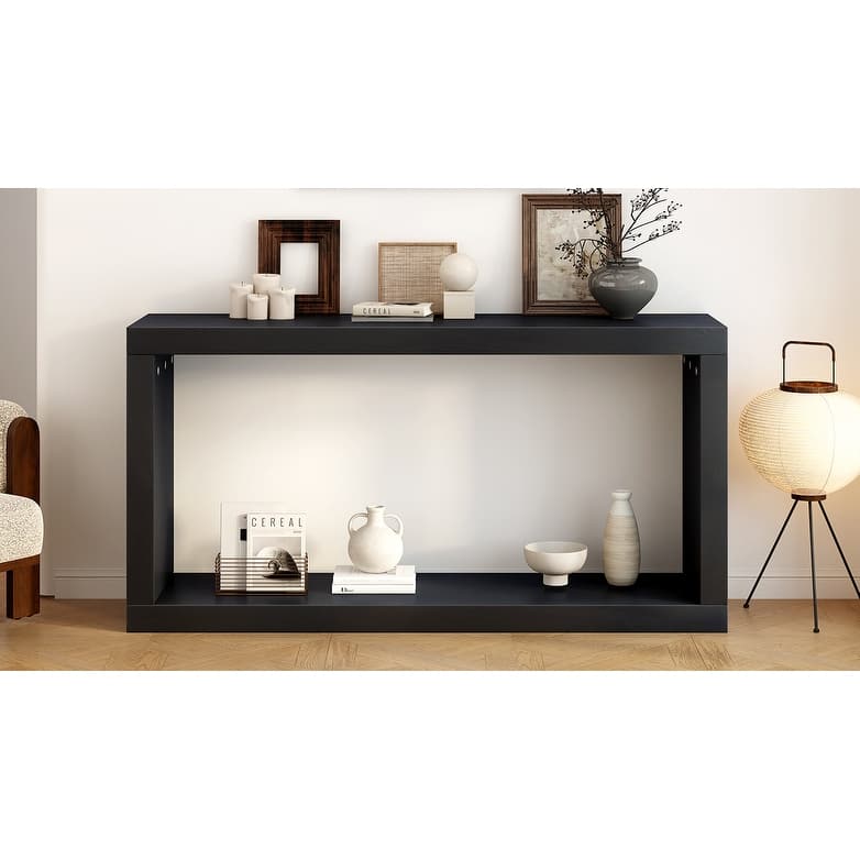 Modern Entrance Table, Rectangular Hallway Tables with Open Storage Shelf Console Tables Accent Table for Living Room
