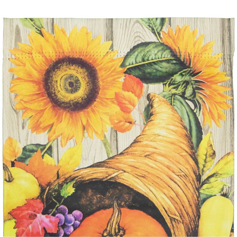 Cornucopia and Flowers Autumn Harvest Outdoor House Flag 28" x 40" - 28" x 40"