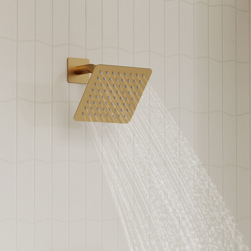 Stainless Steel Rainfall Shower Head, Single-Function Shower Faucet with Pressure-Balanced Valve