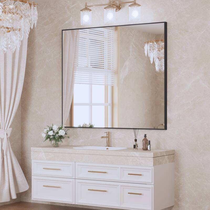 QuivaraView Wall Mounted Aluminum Frame Bathroom Vanity Mirror