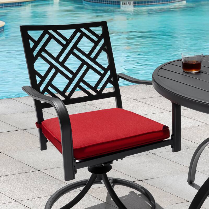 5-Piece Metal Outdoor Dining Set with Umbrella Hole and 4 Swivel Chairs