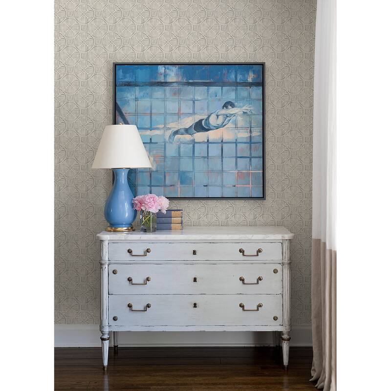 Chesapeake Sandee Grey Medallion Wallpaper