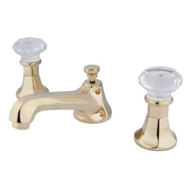 Elements Of Design Celebrity Widespread Bathroom Faucet with Crystal - Polished Brass