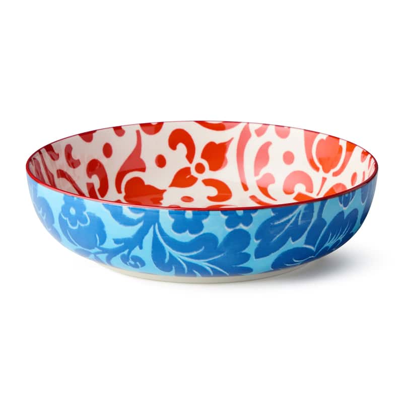 Certified International Pavillion 48 oz. Soup/Cereal Bowls, Set of 6 Assorted Designs - 8.50"L x 8.50"W x 2.00"H