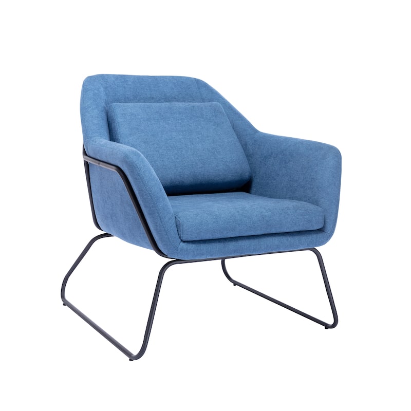 Porthos Home Kylen Accent Chair, Polyester Upholstery, Metal Legs - Blue