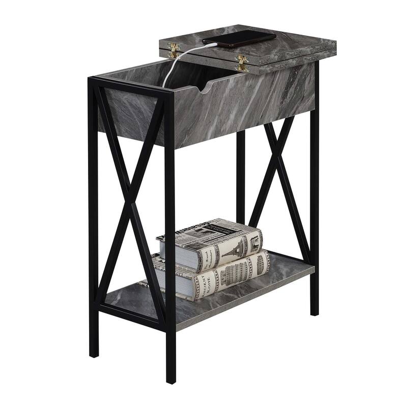 Carbon Loft Ehrlich Flip-top End Table with Charging Station