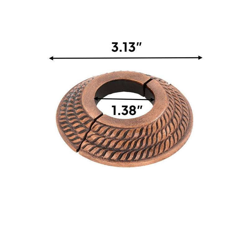 Copper Oil Rubbed Aluminum Radiator Flange Triple Roped Style 1" (IPS) Pipe Flange 1.38" ID - 3.13" OD Renovators Supply