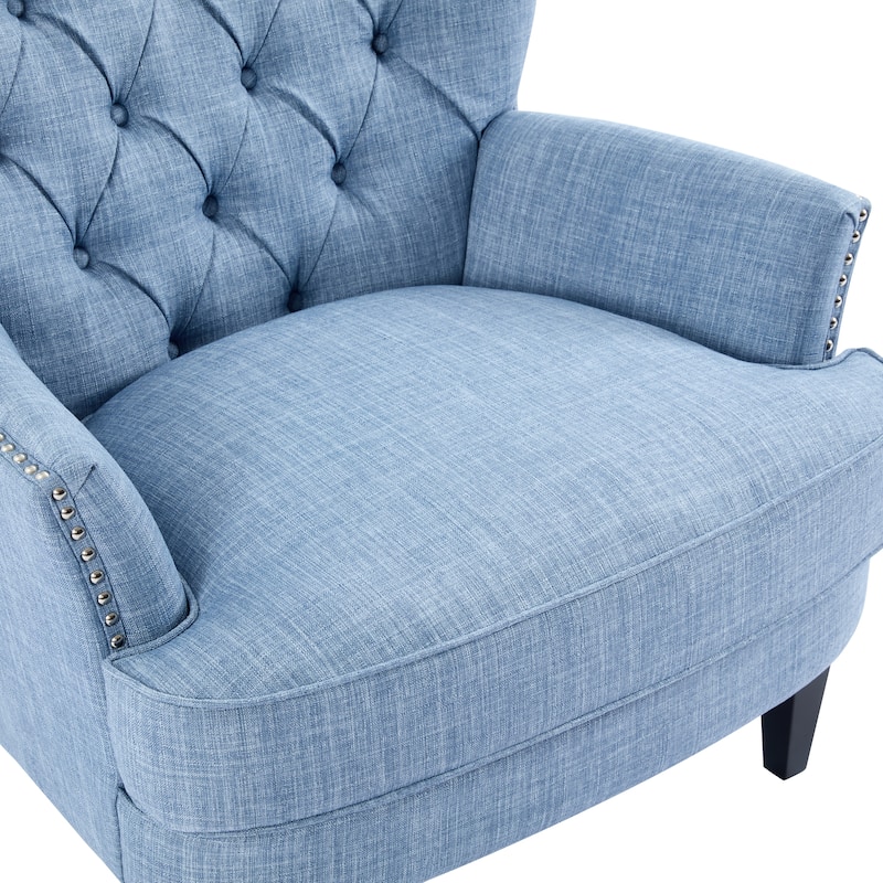 Upholstered Lounge Chair with Nailhead Trim