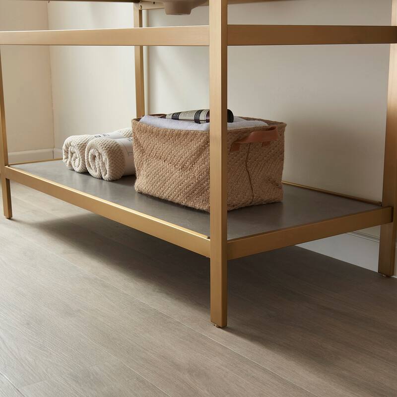 Funes 48" Single Vanity, Metal Support with Stone Top without Mirror - 48''x22''