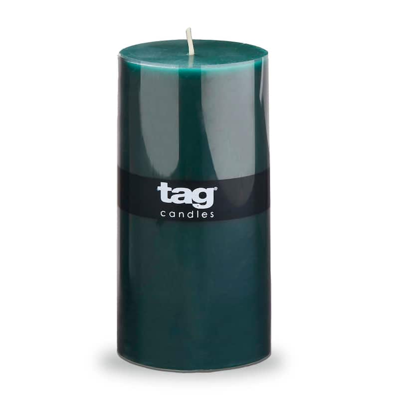 Color Studio 3X6 Pillar Dk Green Smokeless Paraffin Wax Burn Time 85 Hours
