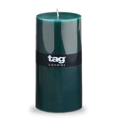 Color Studio 3X6 Pillar Dk Green Smokeless Paraffin Wax Burn Time 85 Hours