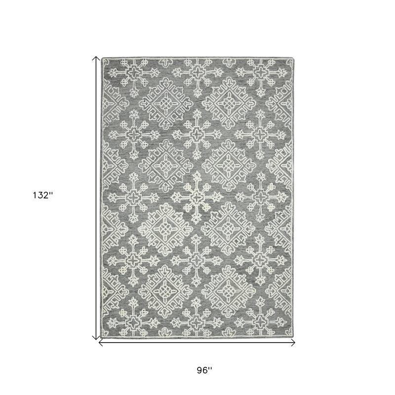 HomeRoots Geometric Transitional Rectangle Area Rug - 132.00 in. x 96.00 in. x 0.40 in.