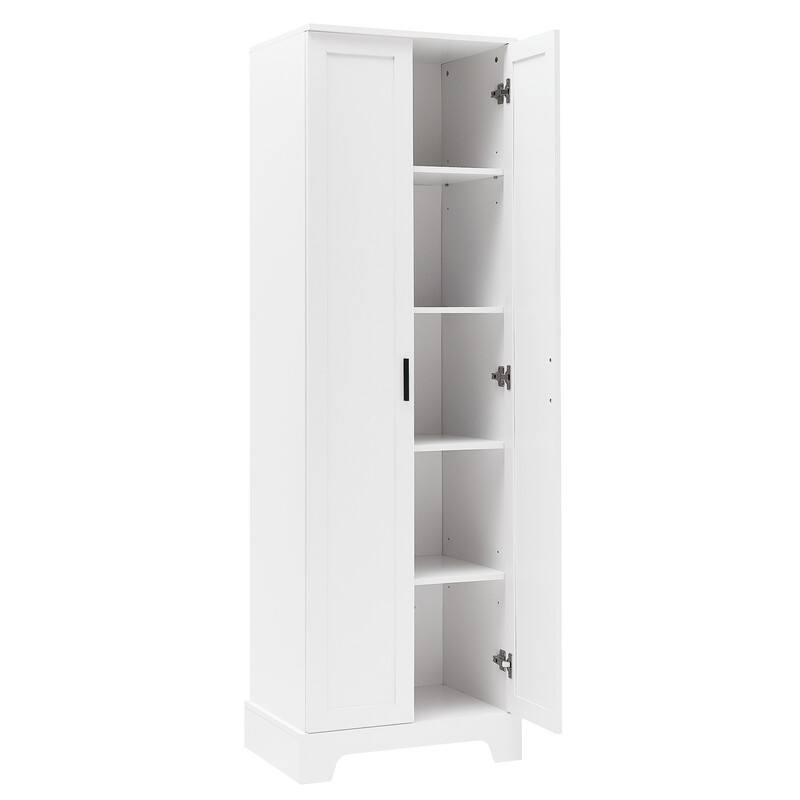 Tall Bathroom Storage Cabinet with 2 Doors & Adjustable Shelf, Pantry Storage Cabinet Narrow Cabinets for Kitchen Bathroom