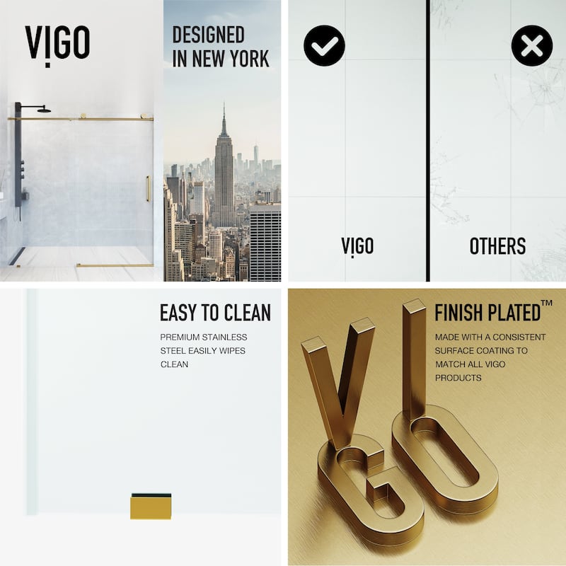 VIGO Elan Frameless Sliding Shower Door