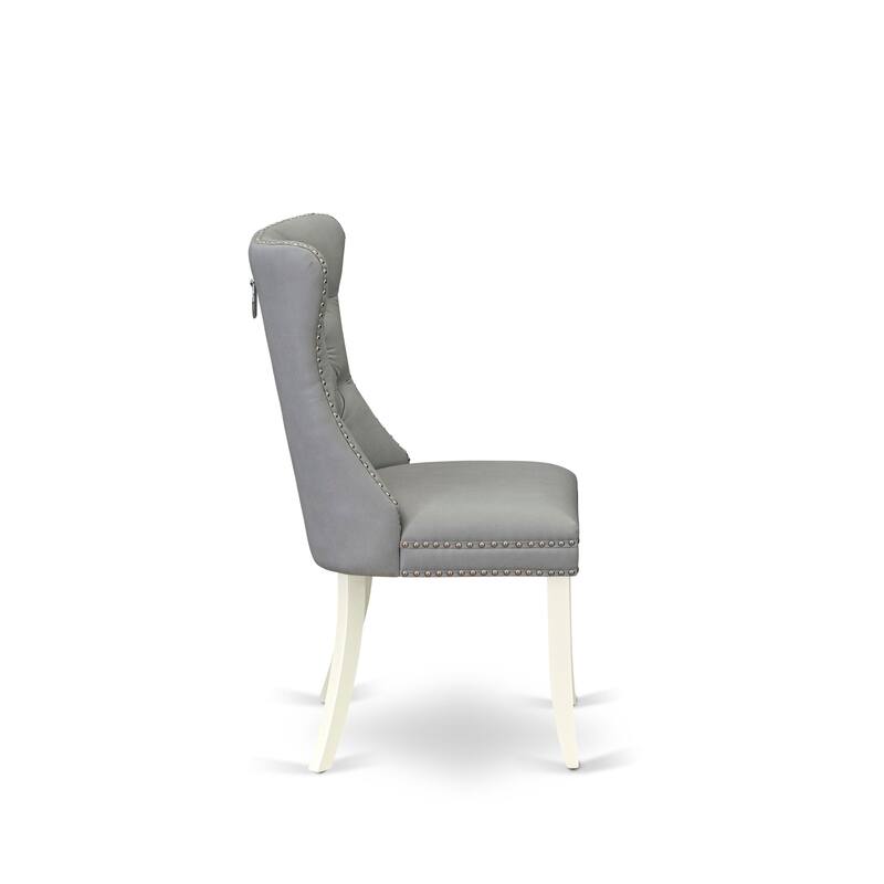 East West Furniture Dining Set Includes a Rectangle Wooden Table and Upholstered Chairs, Linen White (Pieces Options)