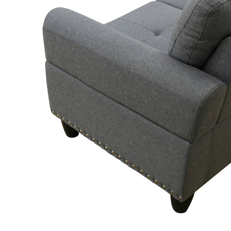 Modular Living Room Sectional with Storage Ottoman and Flip-Top Console, Black or Gray