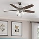 preview thumbnail 1 of 12, Hunter 52" Builder Plus Ceiling Fan with 3-Light LED Light Kit and Pull Chain - Traditional - Casual - Farmhouse - Top Rated! Brushed Nickel - Cherry/Mahogany blades