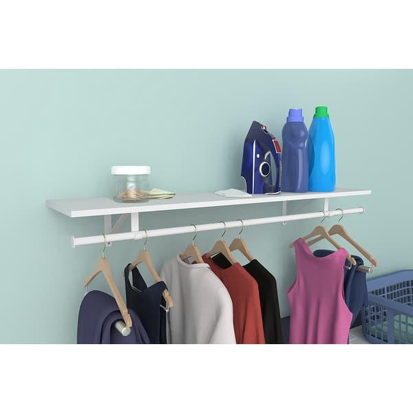 ClosetMaid Laminate Shelf Kit with Adjustable Hang Rod Bed Bath