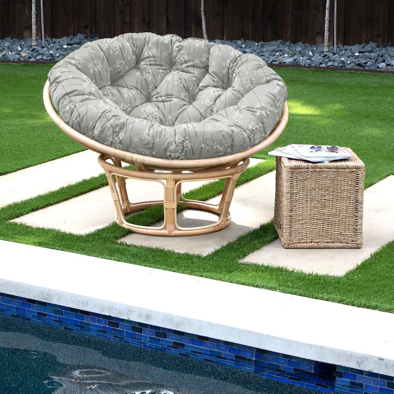 Sorra Home Sunbrella Outdoor Papasan Cushion - 44 in W x 44 in W x 4 in H - Stem Sky