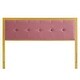 preview thumbnail 3 of 3, Panama Modern Heather Pink Velvet Button Tufted Upholstered Twin Size Metal Headboard