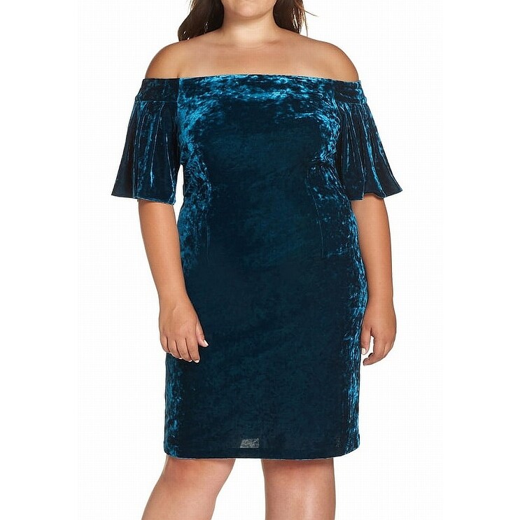 eliza j off the shoulder velvet dress