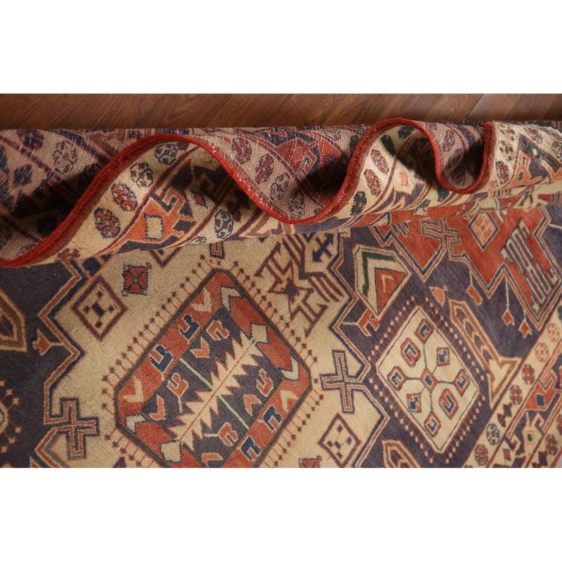 Vegetable Dye Meshkin Persian Vintage Area Rug Handmade Wool Carpet - 5'1"x 9'2"
