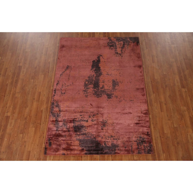 Modern Abstract Indian Area Rug Handmade Wool Carpet - 5'3"x 7'8"