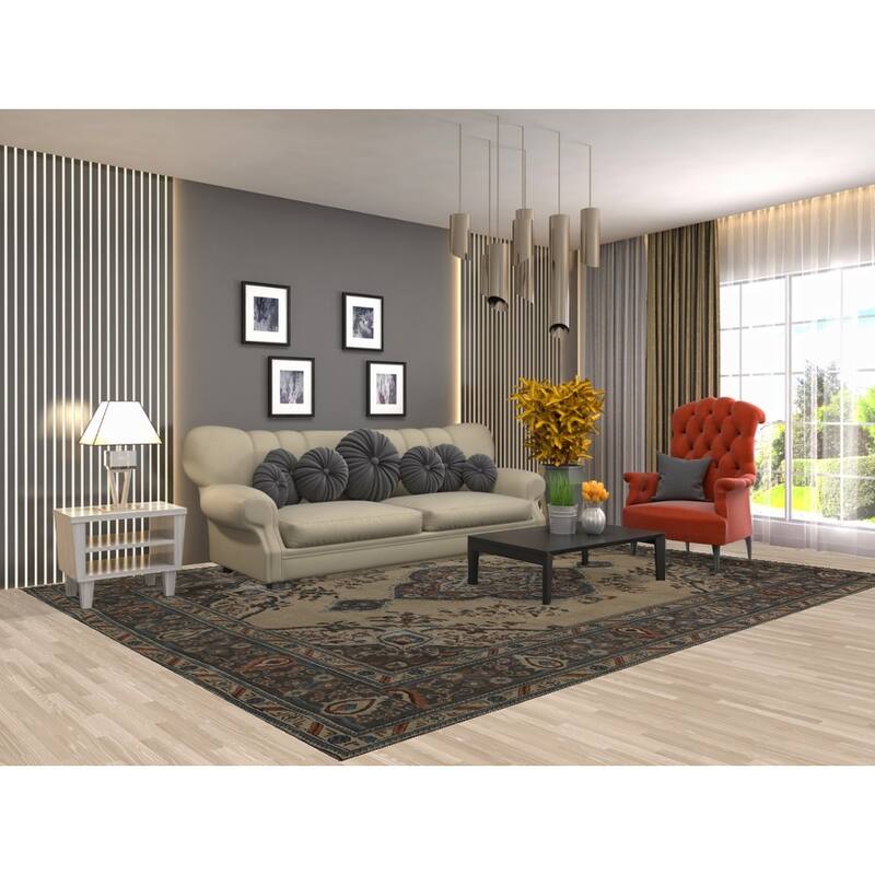 Tabriz Persian Vintage Area Rug Handmade Wool Carpet - 8'5" x 11'0"