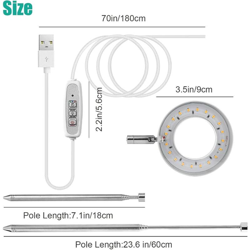 3.5in LED Retractable Full Spectrum Timed Plant Grow Light, 5W White