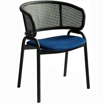 Ervilla Modern Upholstered Dining Chair with Cozy Armchair and Black Iron Legs for Dining Room Kitchen Patio