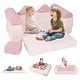 preview thumbnail 6 of 6, 9 PCS Convertible Foam Children Floor Sofa Kids Modular Play Couch Pink