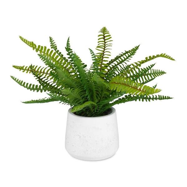 slide 2 of 4, Uttermost 60238 Boston Fern 14" Tall Ceramic Faux Flora Planter White