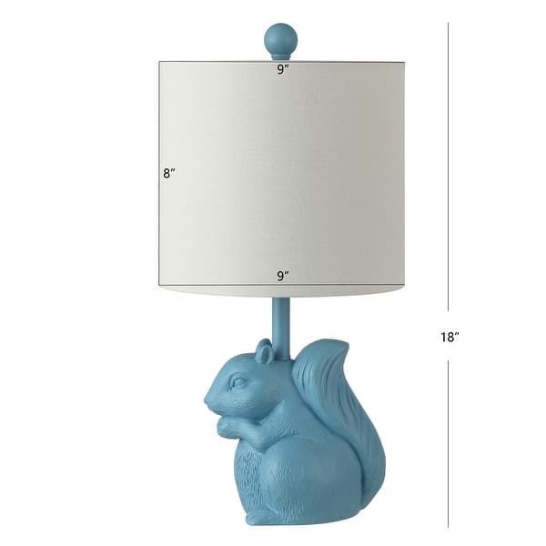 dimension image slide 2 of 7, SAFAVIEH Kids Lighting 18" Sunny Squirrel Lamp - 9"x9"x18"