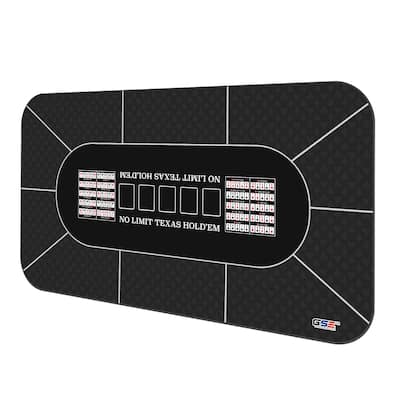 GSE™ 70"x35" Casino Texas Hold'em Poker Layout Mat with Carrying Bag, Non-Slip Rubber Texas Hold'em Poker Tabletop Cover