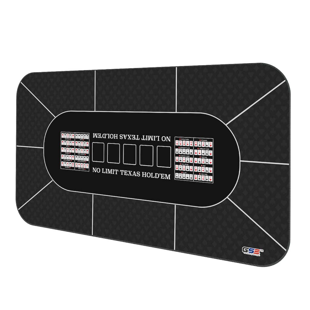 GSE™ 70"x35" Casino Texas Hold'em Poker Layout Mat with Carrying Bag, Non-Slip Rubber Texas Hold'em Poker Tabletop Cover