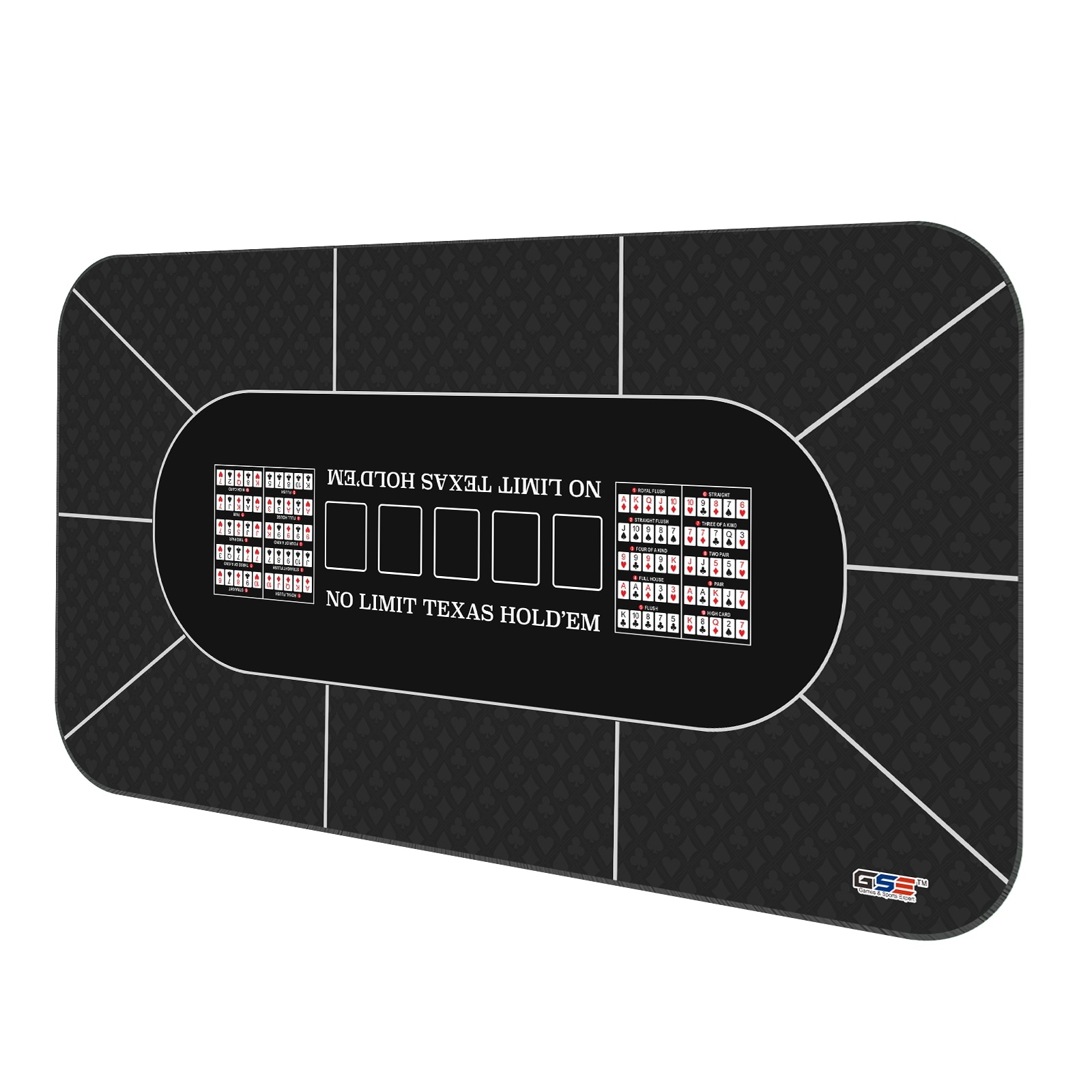 GSE™ 70"x35" Casino Texas Hold'em Poker Layout Mat with Carrying Bag, Non-Slip Rubber Texas Hold'em Poker Tabletop Cover