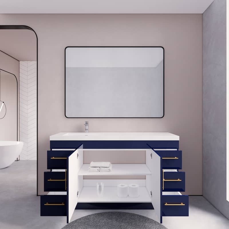 Eliza 60'' Freestanding Vanity with Single Sink on the Left