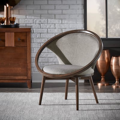Emilien 32" Wide Fabric Upholstered Accent Barrel Chair by iNSPIRE Q Modern