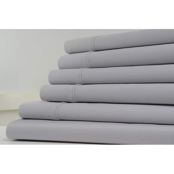 Kathy Ireland 1200 Thread Count 6 Piece Cotton Rich Sheet Set - Queen - Grey