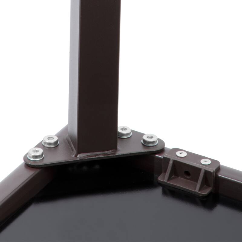 Outdoor Furniture Patio Metal Side End Table Tempered Glass Top Square Coffee Bistro Table - 17.7" L x 17.7" W x 15.75" H