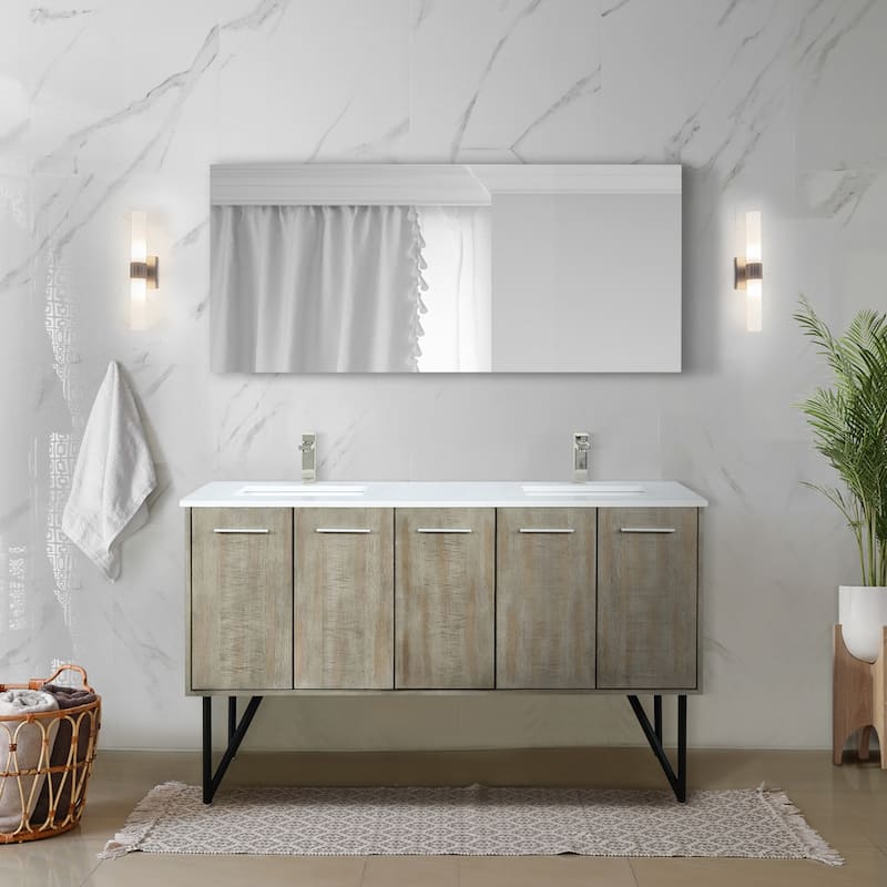 Lancy 24 in W x 20 in D Rustic Acacia Bath Vanity and Cultured Marble Top