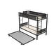 preview thumbnail 7 of 15, Black Twin over Twin Size Metal Bunk Bed with Trundle