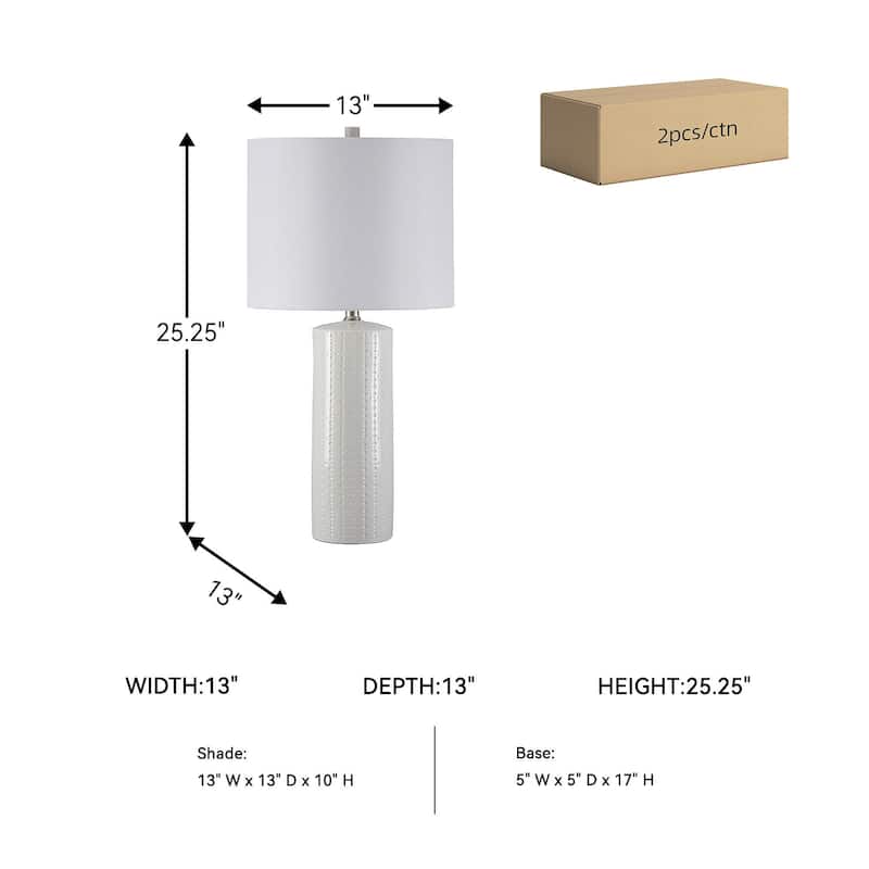 Steuben White 25 Inch Table Lamps - Set of 2