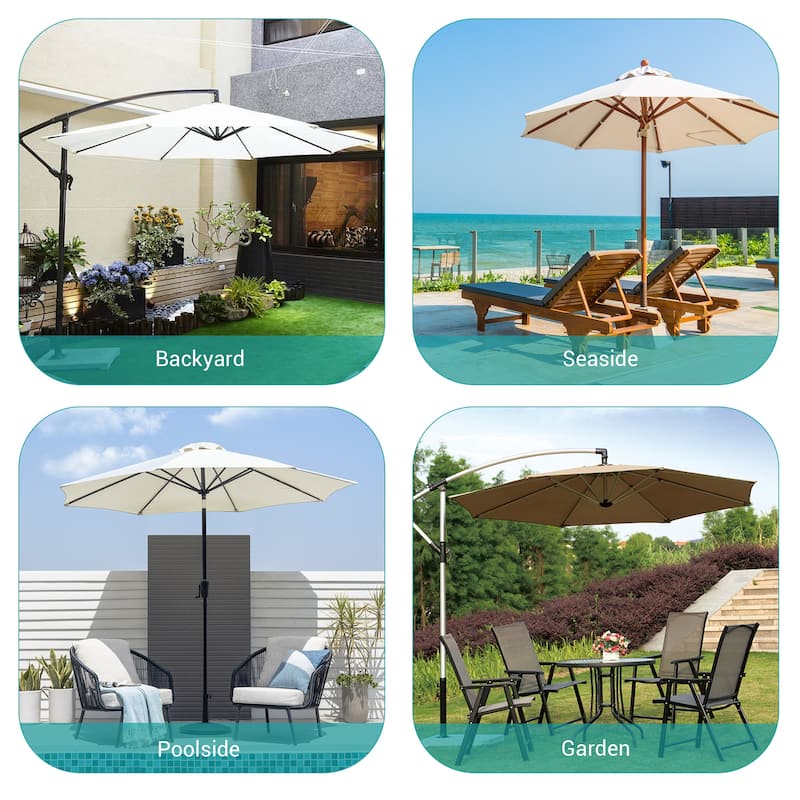 BONOSUKI 6x9FT Patio Market Umbrellas Table Umbrella with Tilt Button