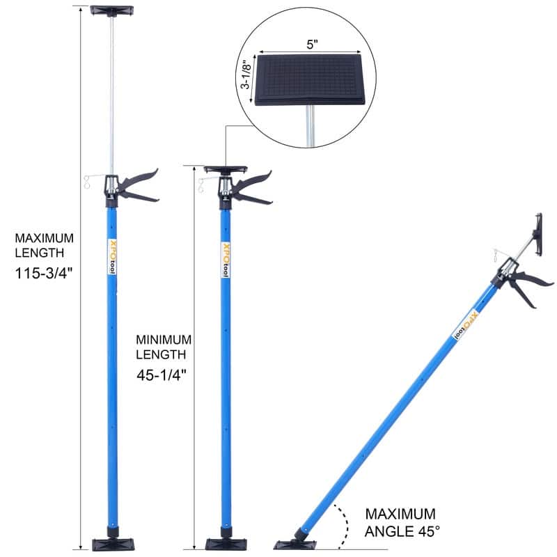 2 Pack Steel Adjustable Support Poles (45 to114") ,3rd Hand Support System for Jacks, Cargo Bars and Cabinets with Carry Bag