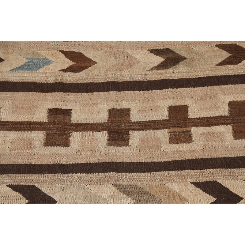 Natural Dye Tribal Kilim Contemporary Area Rug Flat-woven Wool Carpet - 5'1" x 6'9"